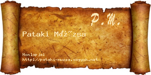 Pataki Múzsa névjegykártya